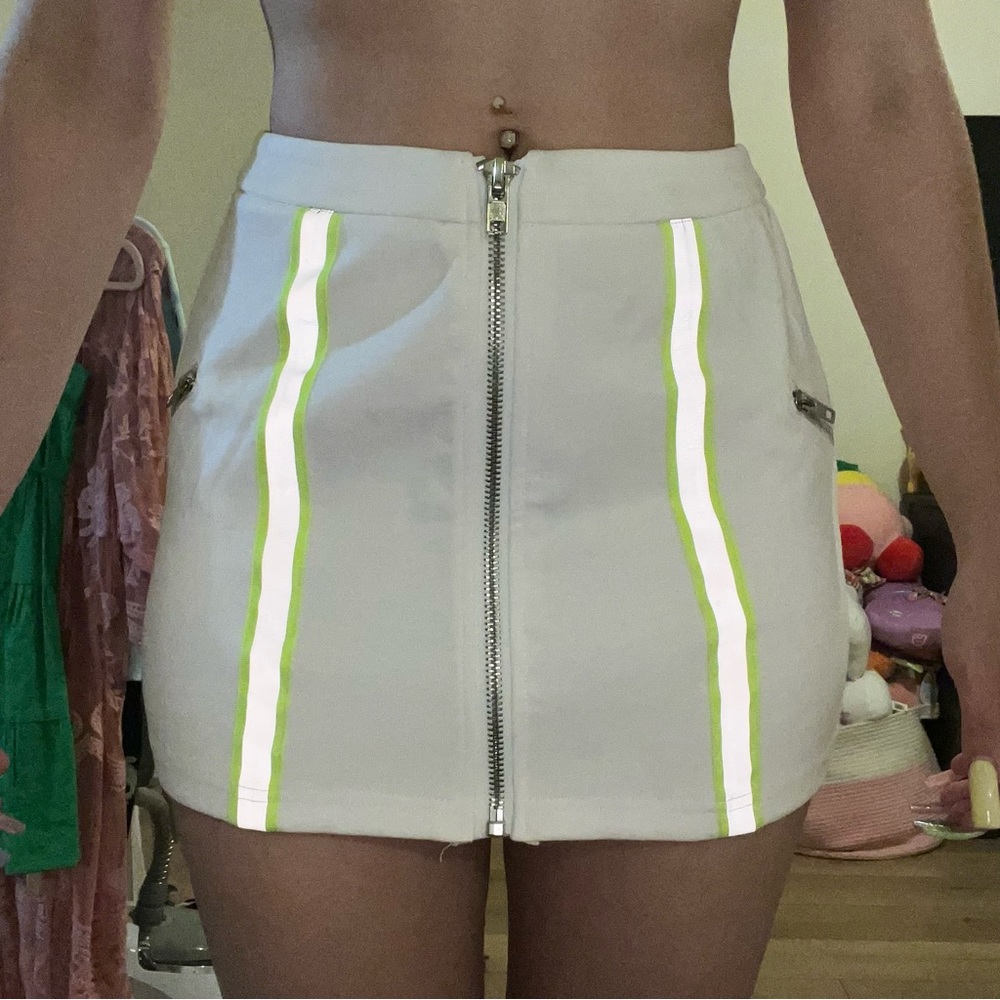 LF Millau Reflective White Mini Skirt